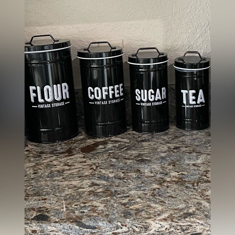 Deep blue Vintage-style Storage Canister Set